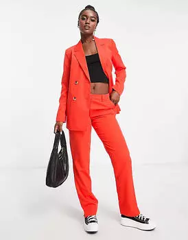 Красный двубортный пиджак Pieces