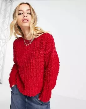 Красный джемпер с петельками ASOS DESIGN