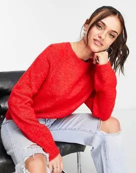 Красный джемпер свободного кроя с круглым вырезом ASOS DESIGN
