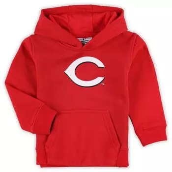 Красный флисовый пуловер с капюшоном с логотипом Cincinnati Reds Team Primary для малышей Outerstuff