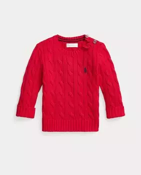 Красный хлопковый свитер для мальчика Polo Ralph Lauren, красный