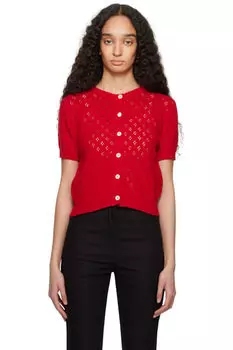 Красный кардиган крючком с коротким рукавом Dunst