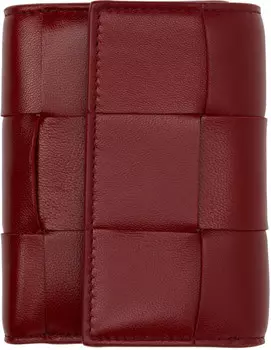 Красный кассетный кошелек с тройным сложением на молнии Bottega Veneta