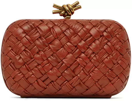 Красный клатч Minaudiere с узлом Bottega Veneta