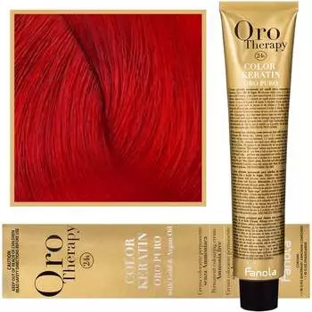Красный, краска для волос, 100 мл Fanola, Oro Therapy, Color Keratin Oro Puro