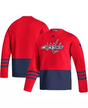 Красный мужской свитер с логотипом washington capitals aeroready pullover sweater adidas, красный