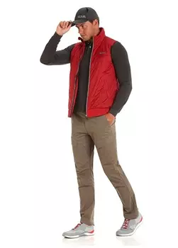 Красный мужской жилет стандартного кроя с воротником-стойкой Slam