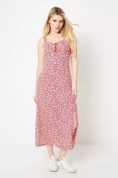 Красный - Платье миди с завязкой спереди Ditsy Sweetheart Dorothy Perkins, красный