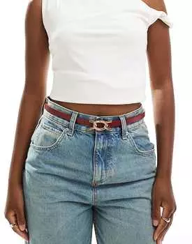Красный поясной и набедренный ремень для джинсов ASOS DESIGN с пряжкой