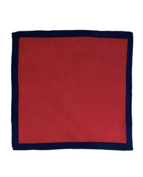 Красный шарф из натурального шелка с принтом в горошек Victorio & Lucchino