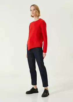 Красный шерстяной свитер асимметричного кроя Network