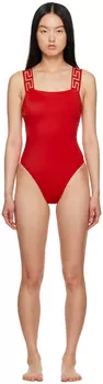 Красный слитный купальник Greca Versace Underwear