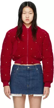 Красный стеганый бомбер Moschino