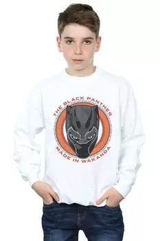 Красный свитшот Black Panther Made in Wakanda Marvel, белый