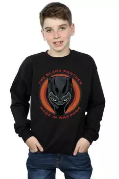 Красный свитшот Black Panther Made in Wakanda Marvel, черный