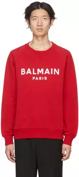 Красный свитшот из флока Balmain