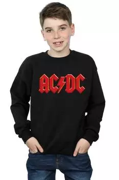 Красный свитшот с логотипом AC/DC, черный