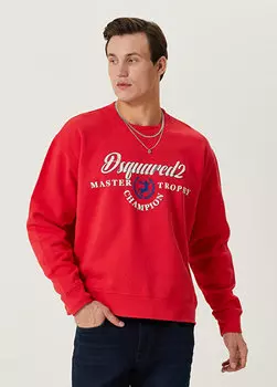 Красный свитшот с логотипом Dsquared2