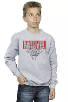 Красный свитшот с логотипом Spider Man Marvel, серый