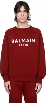Красный свитшот с принтом Balmain