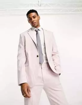 Красный тонкий оксфордский пиджак ASOS