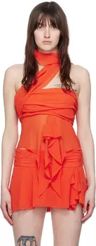 Красный топ-майка с запахом GUIZIO