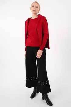 Красный трикотажный свитер с круглым вырезом ALL DAY