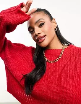 Красный укороченный свитер с круглым вырезом Threadbare Bea