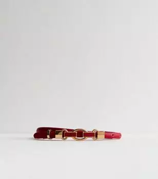 Красный узкий ремень с пряжкой и замком New Look, красный