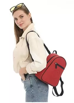 Красный женский рюкзак 23х27х9 см 05BHPC8028 Beverly Hills Polo Club, красный