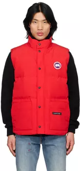 Красный жилет с круглым вырезом для фристайла Canada Goose
