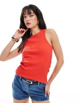 Красный жилет в рубчик Selected Femme