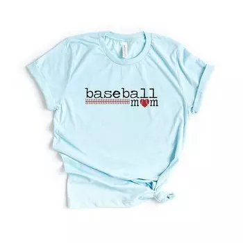 Красочная футболка с короткими рукавами и рисунком «Бейсбол для мамы» Simply Sage Market, цвет Ice Blue