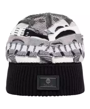 Красочная вязаная шапка Carlo Colucci, черный