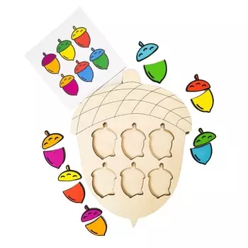 Красочные желуди, деревянная головоломка, картографирование, комбинирование цветов. Inna marka