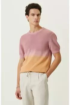 Красочный трикотажный свитер с круглым вырезом и короткими рукавами Network, разноцветный