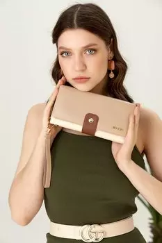 Красочный женский кошелек и сумка большого размера Loventa, коричневый