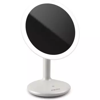 Красота Touch и светящееся перезаряжаемое светодиодное зеркало с регулируемой яркостью Идеально подходит для туалетного столика/ванной комнаты, макияжа и освещения для укладки, косметическое зеркало с 5-кратным увеличением, Homedics