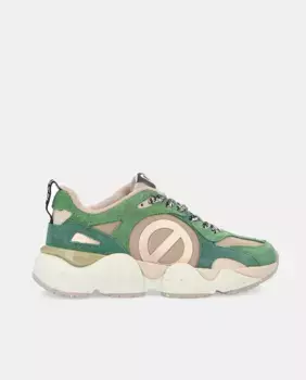 Krazee женские низкие кожаные кроссовки No Name, зеленый