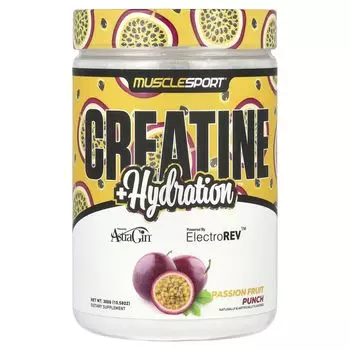 Креатин + гидратация, пунш из маракуйи, 10,58 унций (300 г) Musclesport