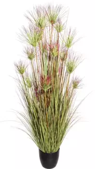 Креатив зеленая искусственная трава "Кипрский травяной куст" Creativ green /45х180 см, зеленый/красный