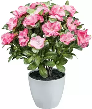 Креатив зеленый искусственный цветок "Куст азалии" Creativ green 32 см, темно-розовый