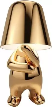 Креативная настольная лампа с аккумуляторной батареей, сенсорная настольная лампа, светодиодная, 3 Вт, современная прикроватная лампа для учебы, 3 уровня яркости (золото: C) yozhiqu