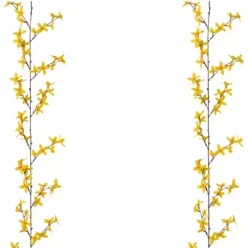 Креативная зеленая искусственная гирлянда «Гирлянда с форзицией» Creativ Green, желтый