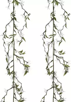 Креативная зеленая искусственная гирлянда "Жасминовая гирлянда" Creativ green 180 см, белый