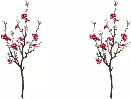 Креативная зеленая искусственная ветка "Ветка айвы" Creativ green 75 см, розовый