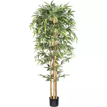 Креативное зеленое искусственное дерево «Бамбук» с настоящими бамбуковыми палочками Creativ Green, зеленый