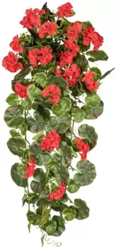 Креативное зеленое искусственное растение "герань вешалка" Creativ green /80х80 см, красный