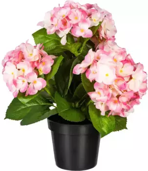 Креативное зеленое искусственное растение "куст гортензии" Creativ green 32 см, розовый