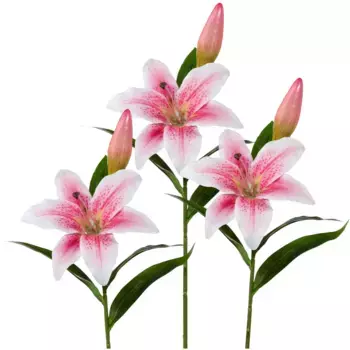 Креативные зеленые искусственные цветы, набор из 3 штук Creativ Green, розовый